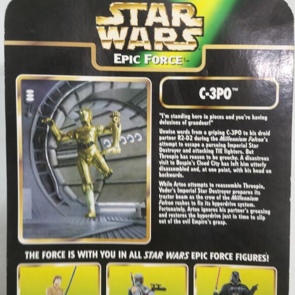 Vintage 1997 Star Wars Epic Force C 3P0 Power of the Force Rotates New Old Stock - Picture 5 of 7